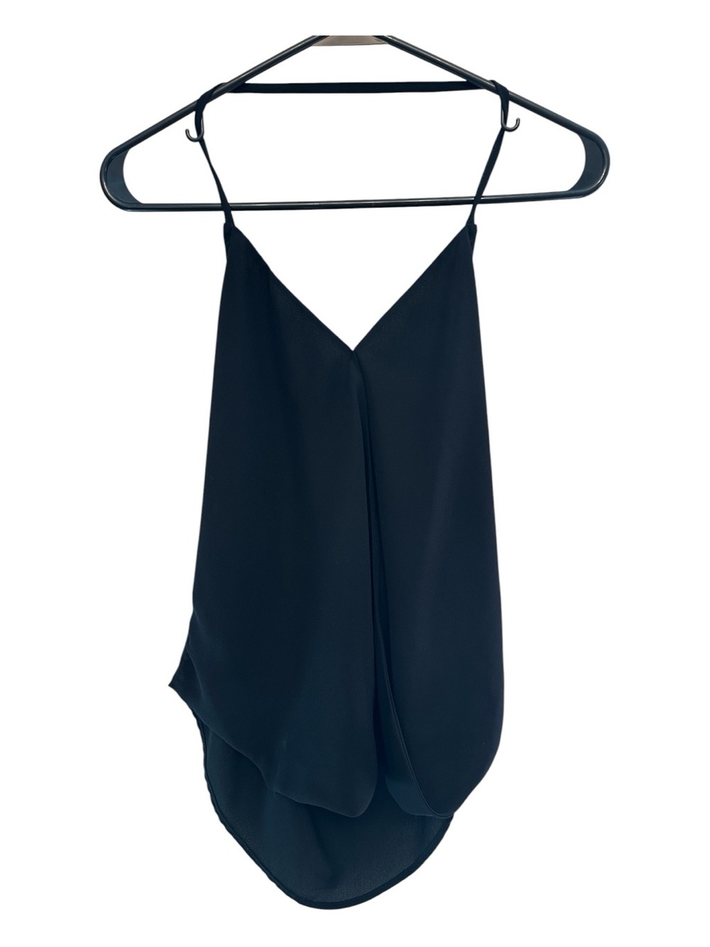 Madison & Berkeley Black Layered V-Neck Spaghetti-Strap Halter Cami Medium